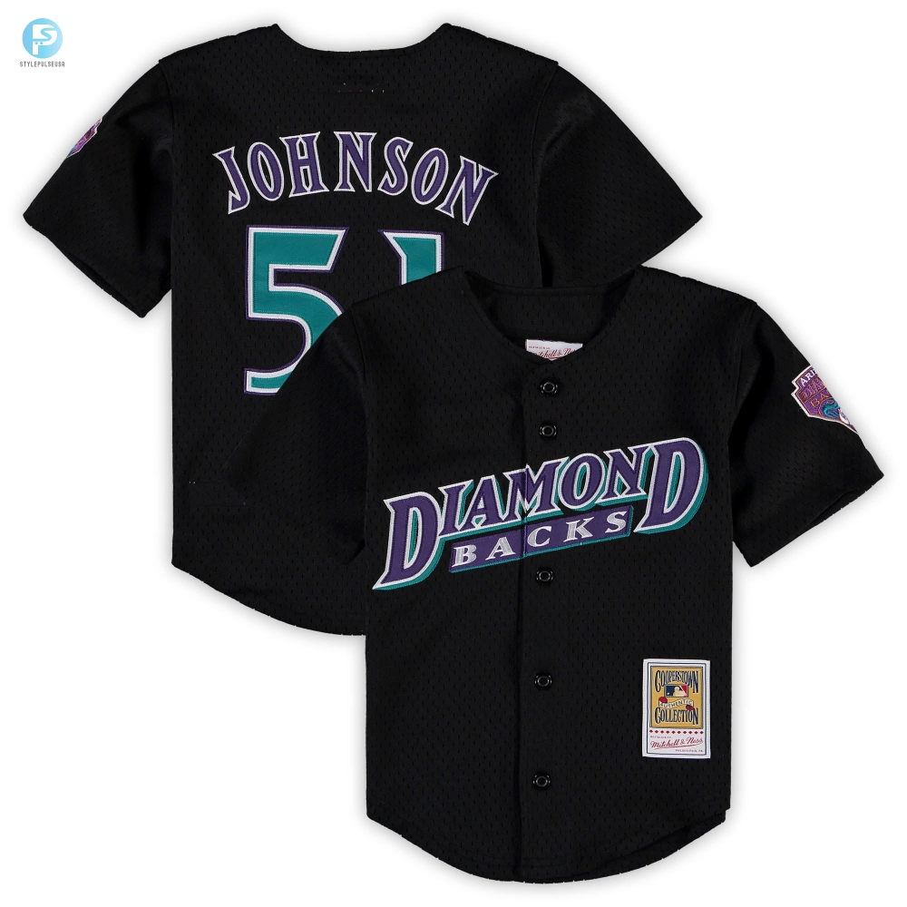 Randy Johnson Arizona Diamondbacks Mitchell  Ness Preschool  Toddler Cooperstown Collection Mesh Batting Practice Jersey  Black Mlb 