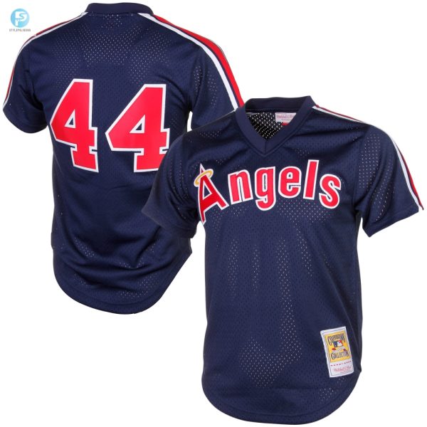 Reggie Jackson California Angels Mitchell Ness Cooperstown Mesh Batting Practice Jersey Navy Mlb stylepulseusa 1