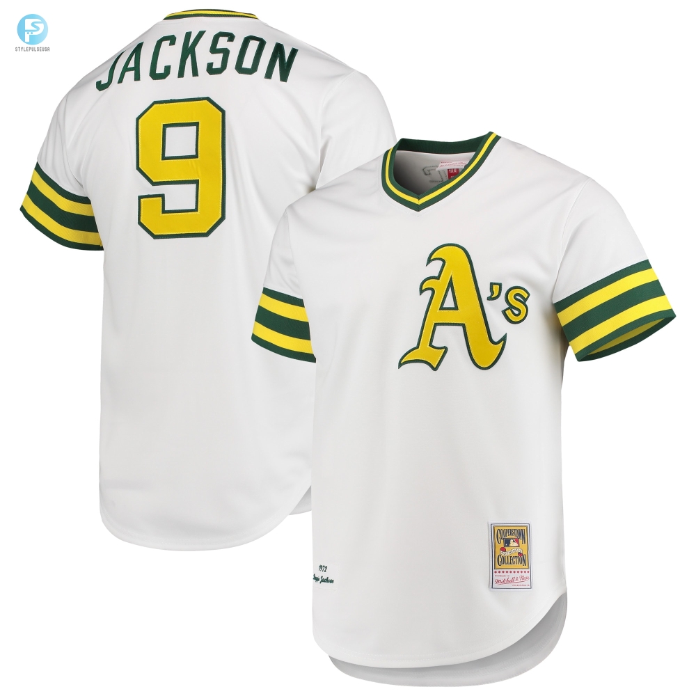 Reggie Jackson Oakland Athletics Mitchell  Ness 1972 Cooperstown Collection Authentic Jersey  White Mlb 