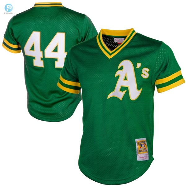 Reggie Jackson Oakland Athletics Mitchell Ness Cooperstown Mesh Batting Practice Jersey Green Mlb stylepulseusa 1