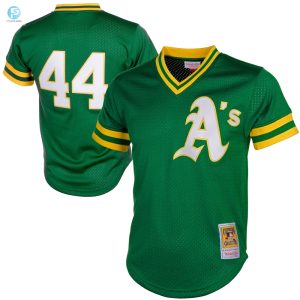 Reggie Jackson Oakland Athletics Mitchell Ness Cooperstown Mesh Batting Practice Jersey Green Mlb stylepulseusa 1 1