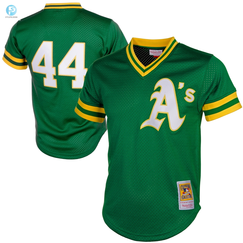 Reggie Jackson Oakland Athletics Mitchell  Ness Cooperstown Mesh Batting Practice Jersey  Green Mlb 