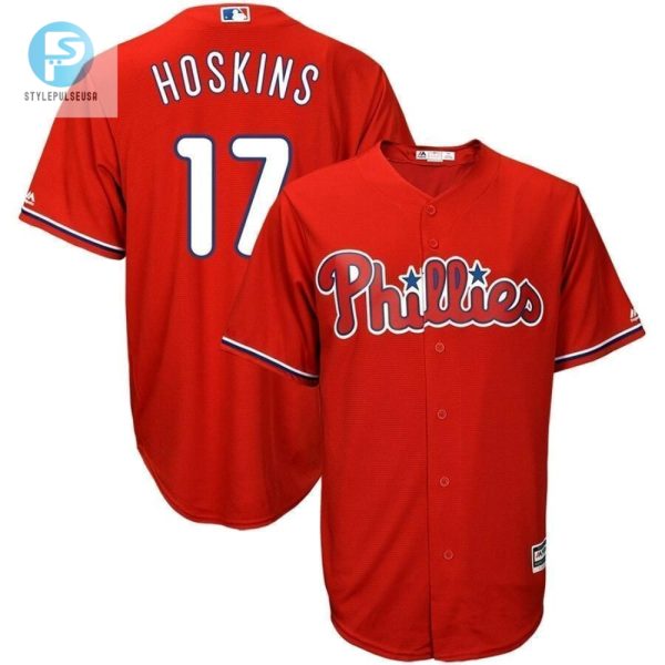 Rhys Hoskins Philadelphia Phillies Cool Base Player Jersey Red stylepulseusa 1