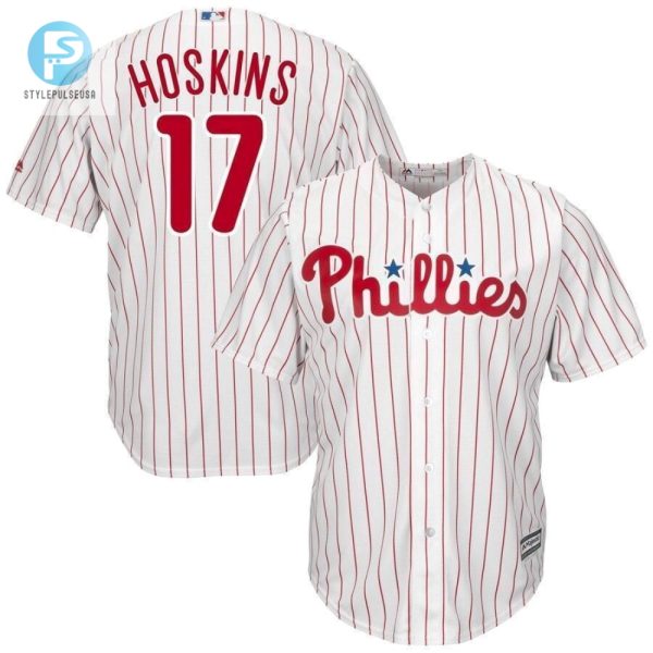 Rhys Hoskins Philadelphia Phillies Home Official Cool Base Player Jersey White stylepulseusa 1