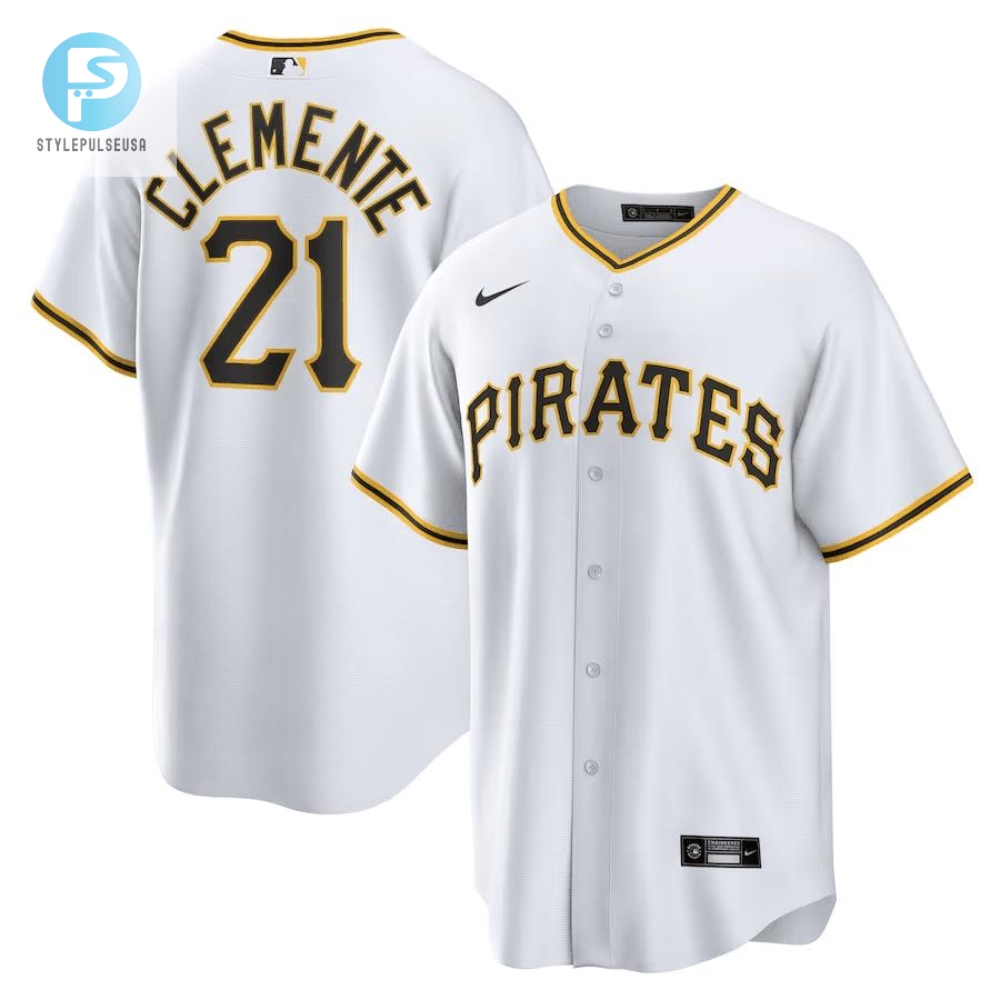 Roberto Clemente 21 Pittsburgh Pirates Home Men Jersey  White 