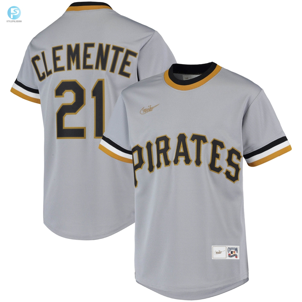 Roberto Clemente Pittsburgh Pirates Road Cooperstown Collection Player Jersey  Gray Mlb 