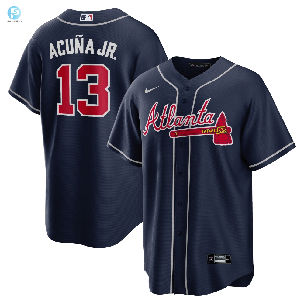 Ronald Acuna Jr Atlanta Braves Alternate Replica Player Name Jersey Navy Mlb 