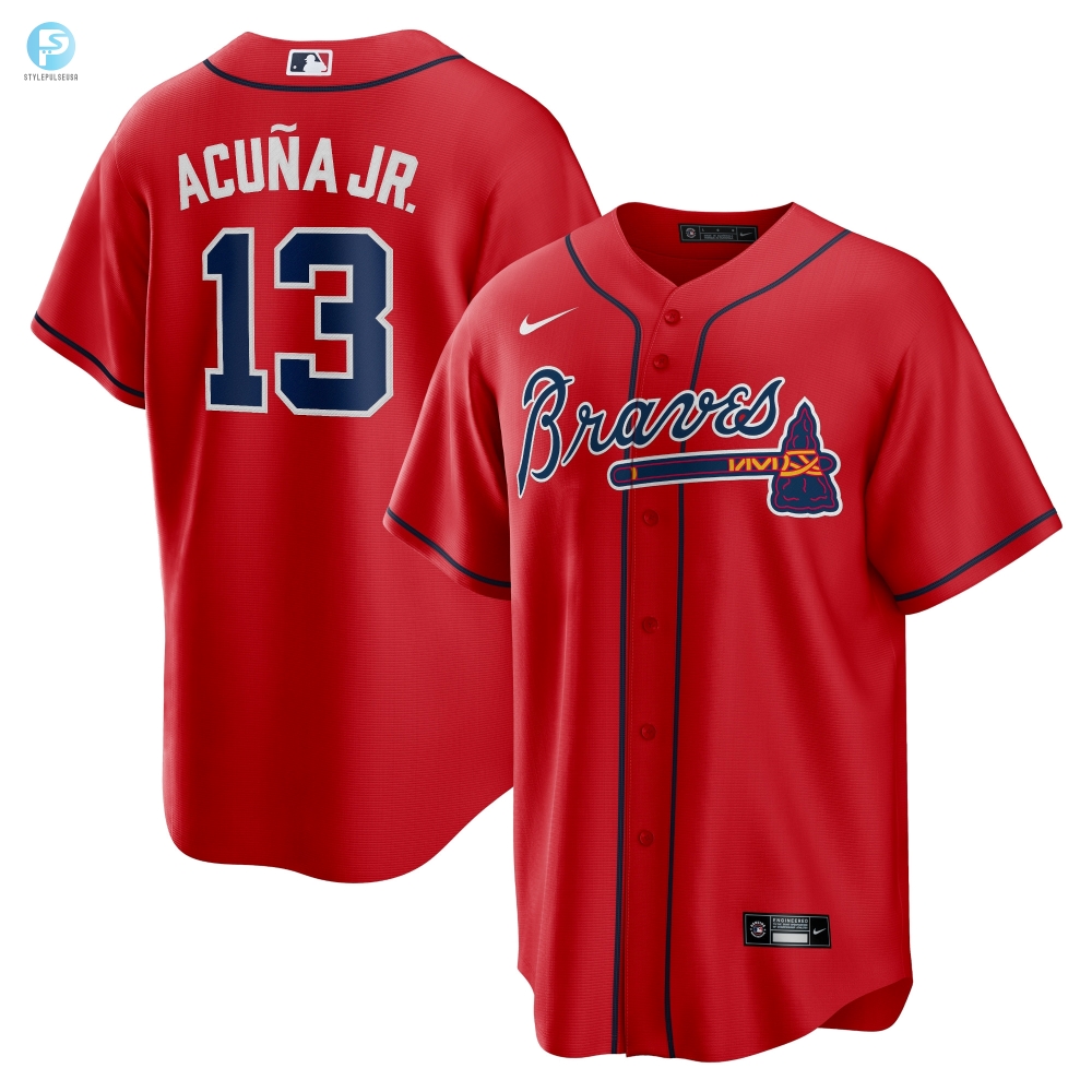 Ronald Acuna Jr Atlanta Braves Alternate Replica Player Name Jersey Red Mlb 