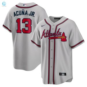 Ronald Acuna Jr Atlanta Braves Road Replica Player Name Jersey Gray Mlb stylepulseusa 1 1