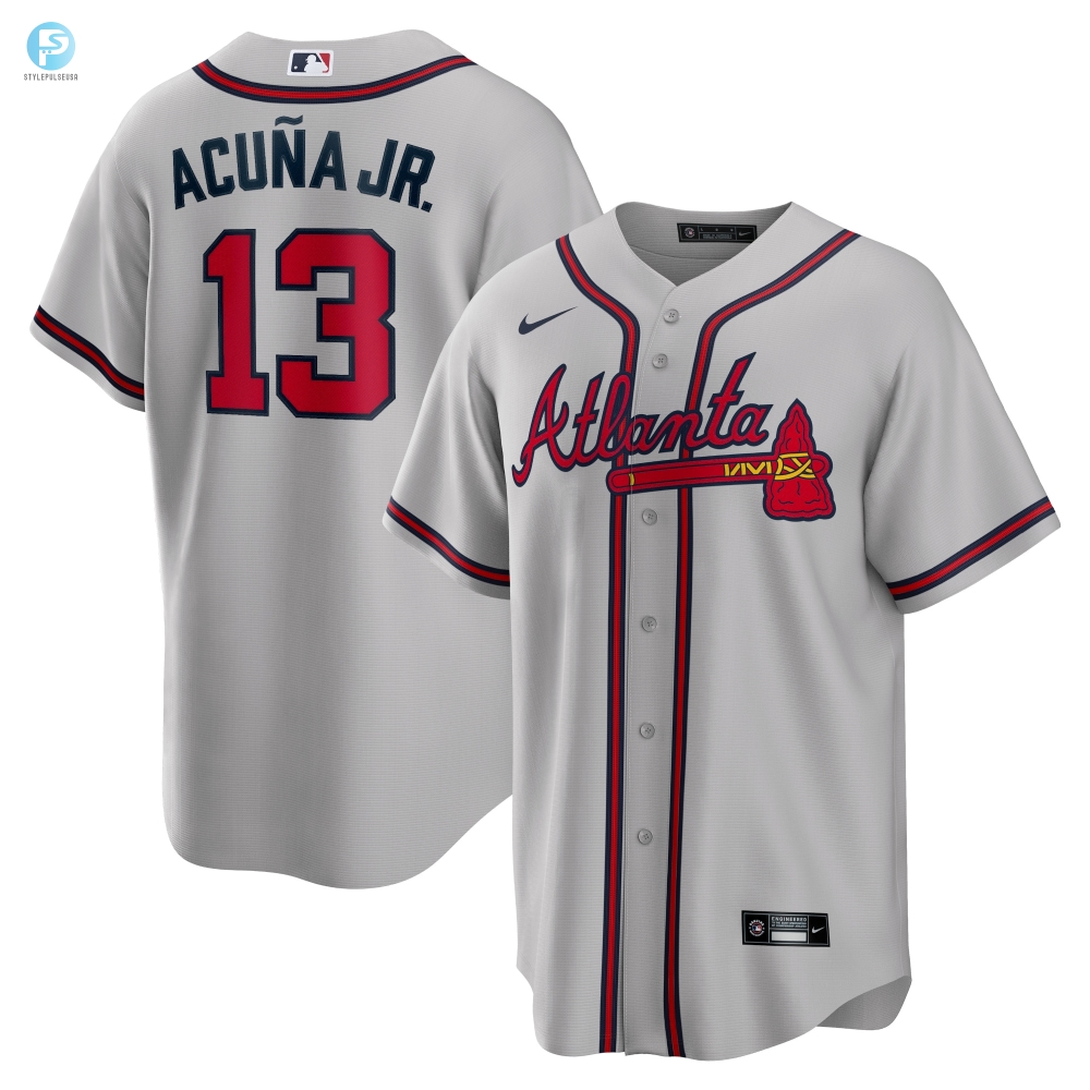 Ronald Acuna Jr Atlanta Braves Road Replica Player Name Jersey Gray Mlb 