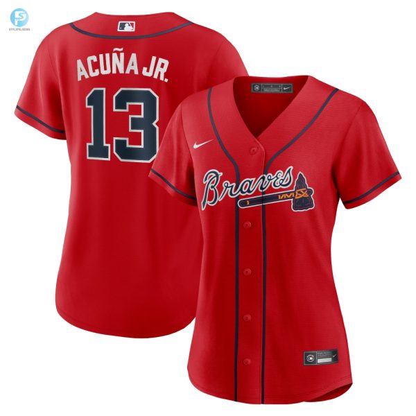 Ronald Acuna Jr Atlanta Braves Womens Alternate Replica Player Jersey Red Mlb stylepulseusa 1