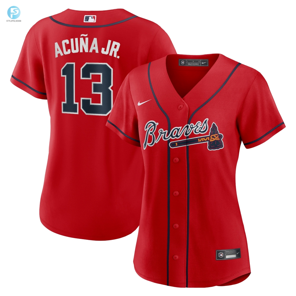 Ronald Acuna Jr Atlanta Braves Womens Alternate Replica Player Jersey Red Mlb 