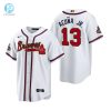 Ronald Acuna Jr. 13 Jersey Atlanta Braves White 202223 Gold Program Jersey stylepulseusa 1