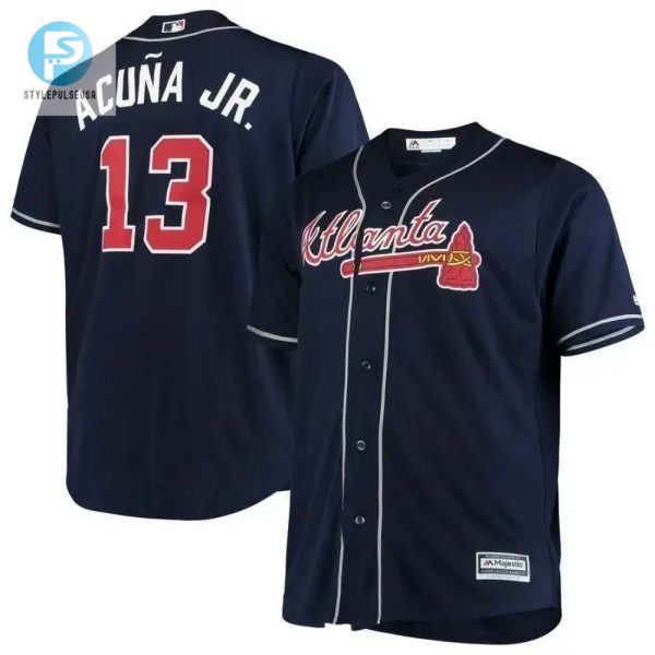 Ronald Acuna Jr. Jersey Atlanta Braves Big Tall Alternate Cool Base Player Jersey Navy stylepulseusa 1