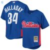 Roy Halladay Philadelphia Phillies Mitchell Ness Cooperstown Collection Mesh Batting Practice Jersey Royal Mlb stylepulseusa 1