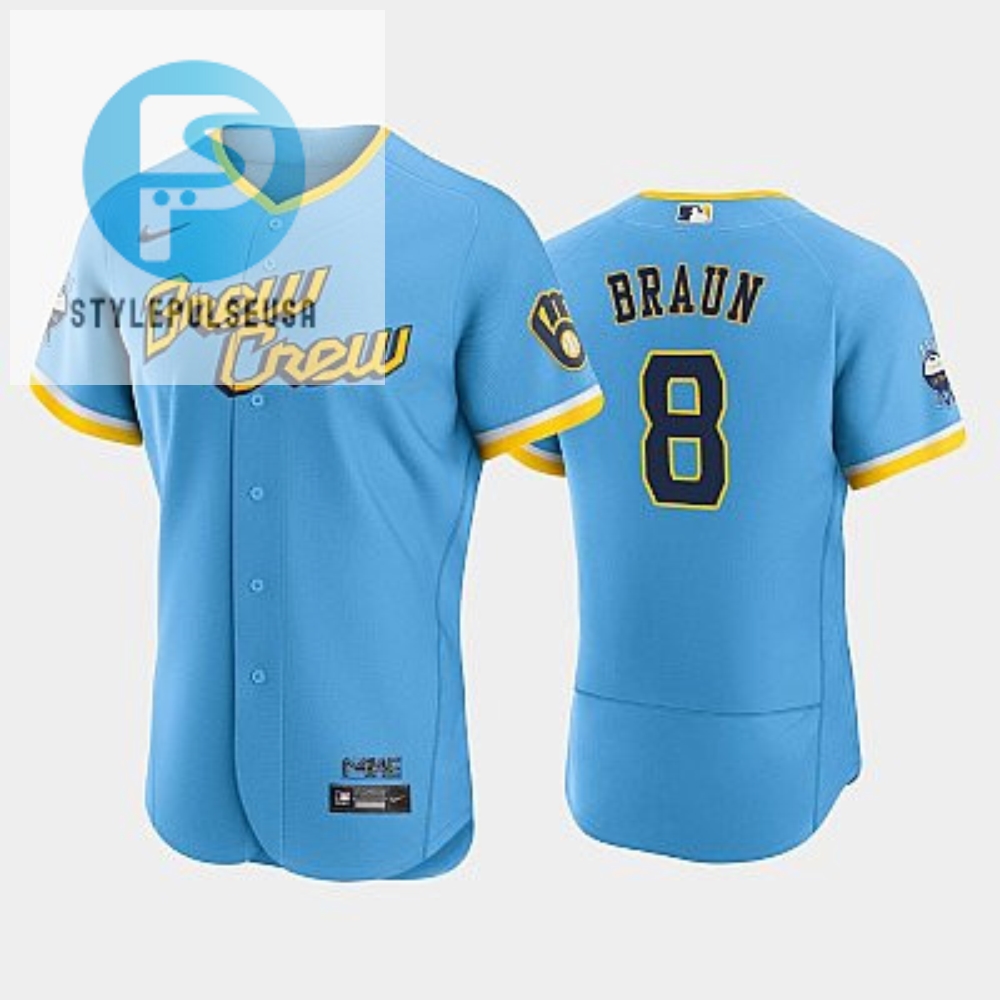 Ryan Braun 8 202223 City Connect Milwaukee Brewers Jersey  Powder Blue 