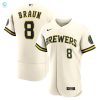 Ryan Braun Milwaukee Brewers Home Authentic Player Jersey Cream Mlb stylepulseusa 1