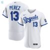 Salvador Parez Kansas City Royals 2022 Home Authentic Player Jersey White Mlb stylepulseusa 1