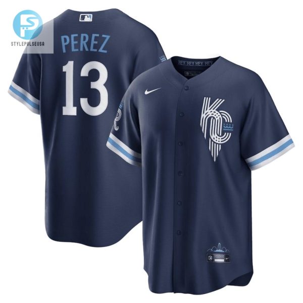 Salvador Perez 13 Kansas City Royals 202223 City Connect Jersey Navy stylepulseusa 1 1