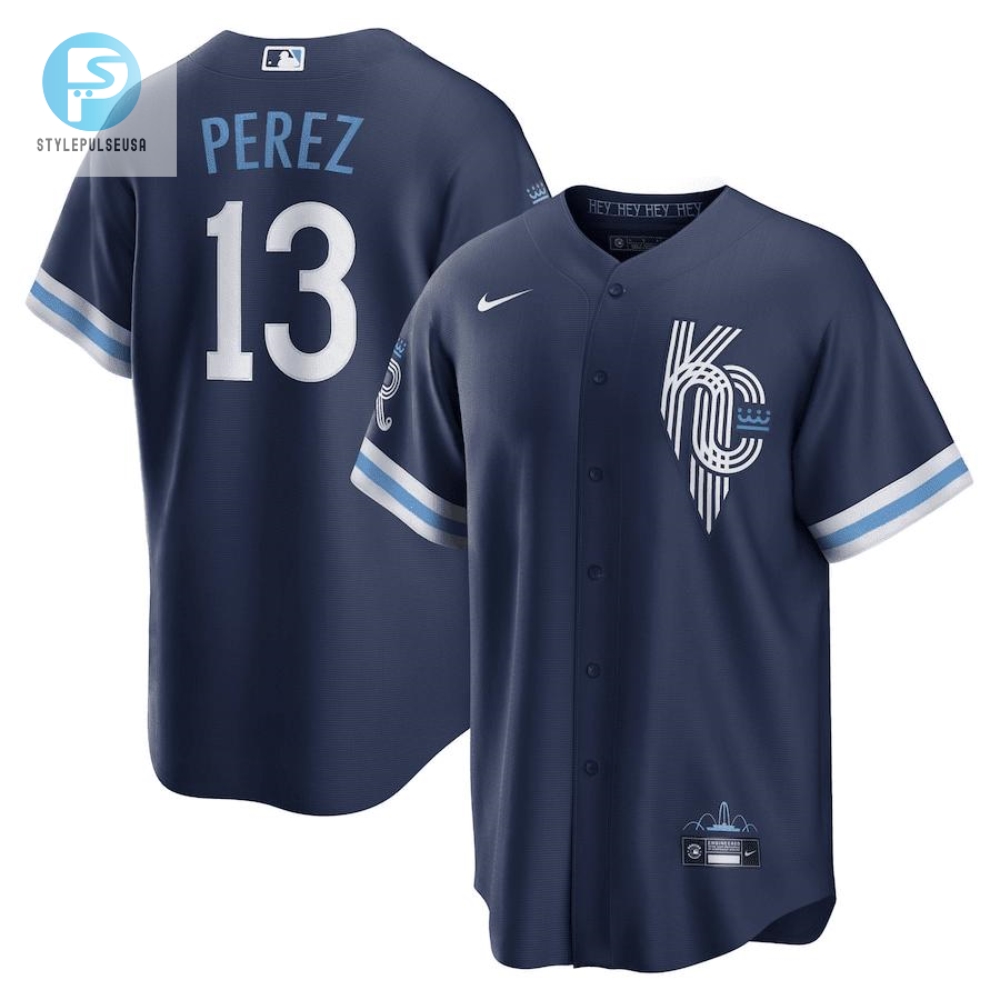 Salvador Perez 13 Kansas City Royals 202223 City Connect Jersey  Navy 