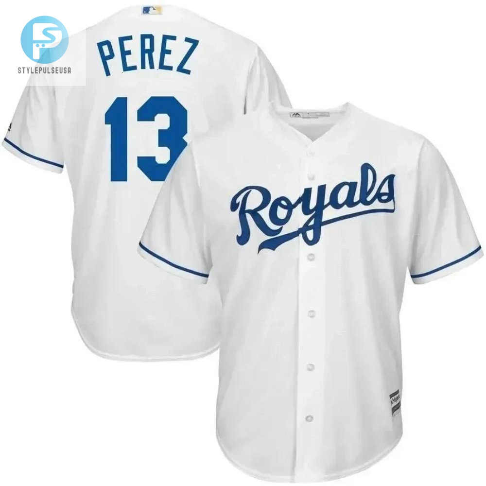 Salvador Perez Kansas City Royals Cool Base Player Jersey  White 