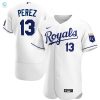 Salvador Perez Kansas City Royals Home Authentic Player Jersey White Mlb stylepulseusa 1