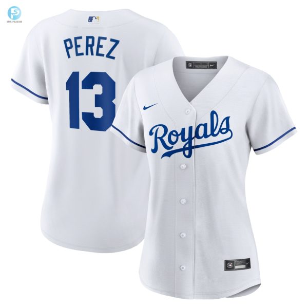 Salvador Perez Kansas City Royals Womens Home Replica Player Jersey White Mlb stylepulseusa 1 1