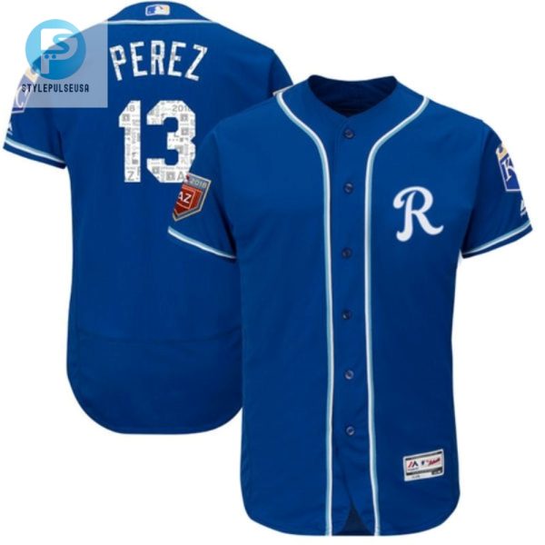 Salvador Perez Kansas Mlb 2018 Spring Brandedition City Royals 13 Blue Jersey stylepulseusa 1 1