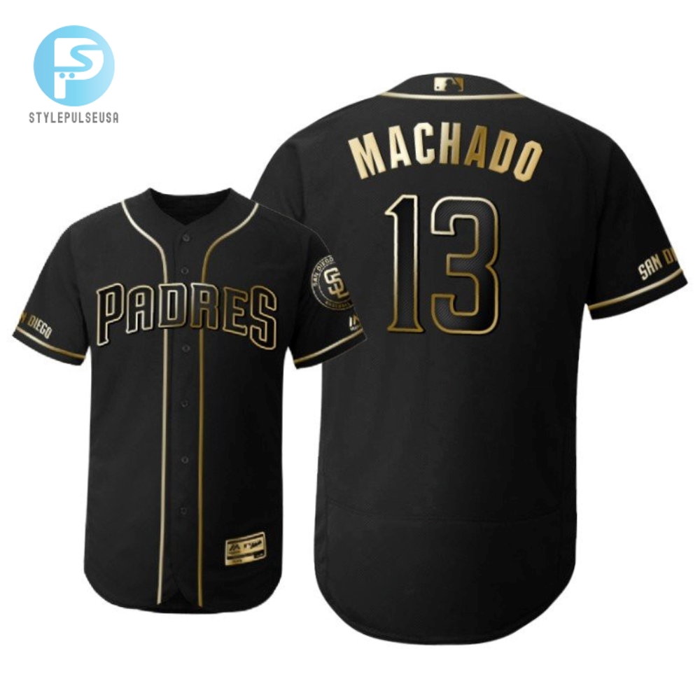 San Diego Padres 13 Manny Machado Mlb 2019 Golden Brandedition Black Jersey Gift For Padres Fans 