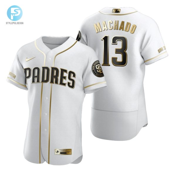 San Diego Padres 13 Manny Machado Mlb Golden Brandedition White Jersey Gift For Padres Fans stylepulseusa 1