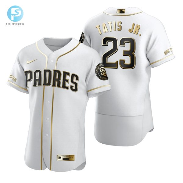 San Diego Padres 23 Fernando Tatis Jr. Mlb Golden Brandedition White Jersey Gift For Padres Fans stylepulseusa 1 1