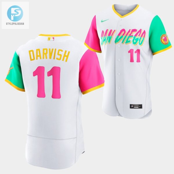 San Diego Padres 202223 City Connect Yu Darvish 11 White Jersey stylepulseusa 1