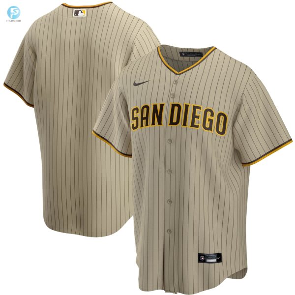 San Diego Padres Alternate Replica Team Jersey Tan Mlb stylepulseusa 1