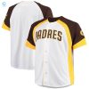 San Diego Padres Big Tall Colorblock Fullsnap Jersey Whitebrown Mlb stylepulseusa 1