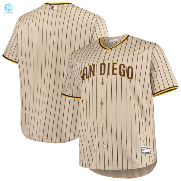 San Diego Padres Big Tall Road Replica Team Jersey Brown Mlb stylepulseusa 1