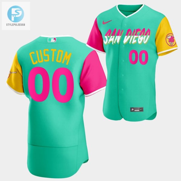 San Diego Padres Custom 00 202223 City Connect Mint Reverse Jersey Men stylepulseusa 1