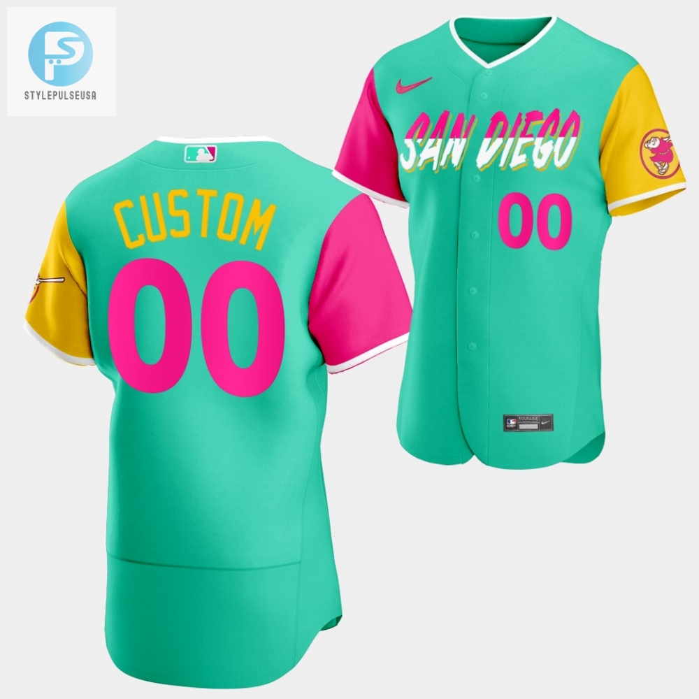 San Diego Padres Custom 00 202223 City Connect Mint Reverse Jersey Men 