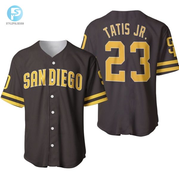 San Diego Padres Fernando Tatis Jr 23 Mlb 2020 Brown Jersey Inspired Baseball Jersey stylepulseusa 1