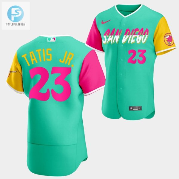 San Diego Padres Fernando Tatis Jr. 23 202223 City Connect Mint Reverse Jersey Men stylepulseusa 1 1