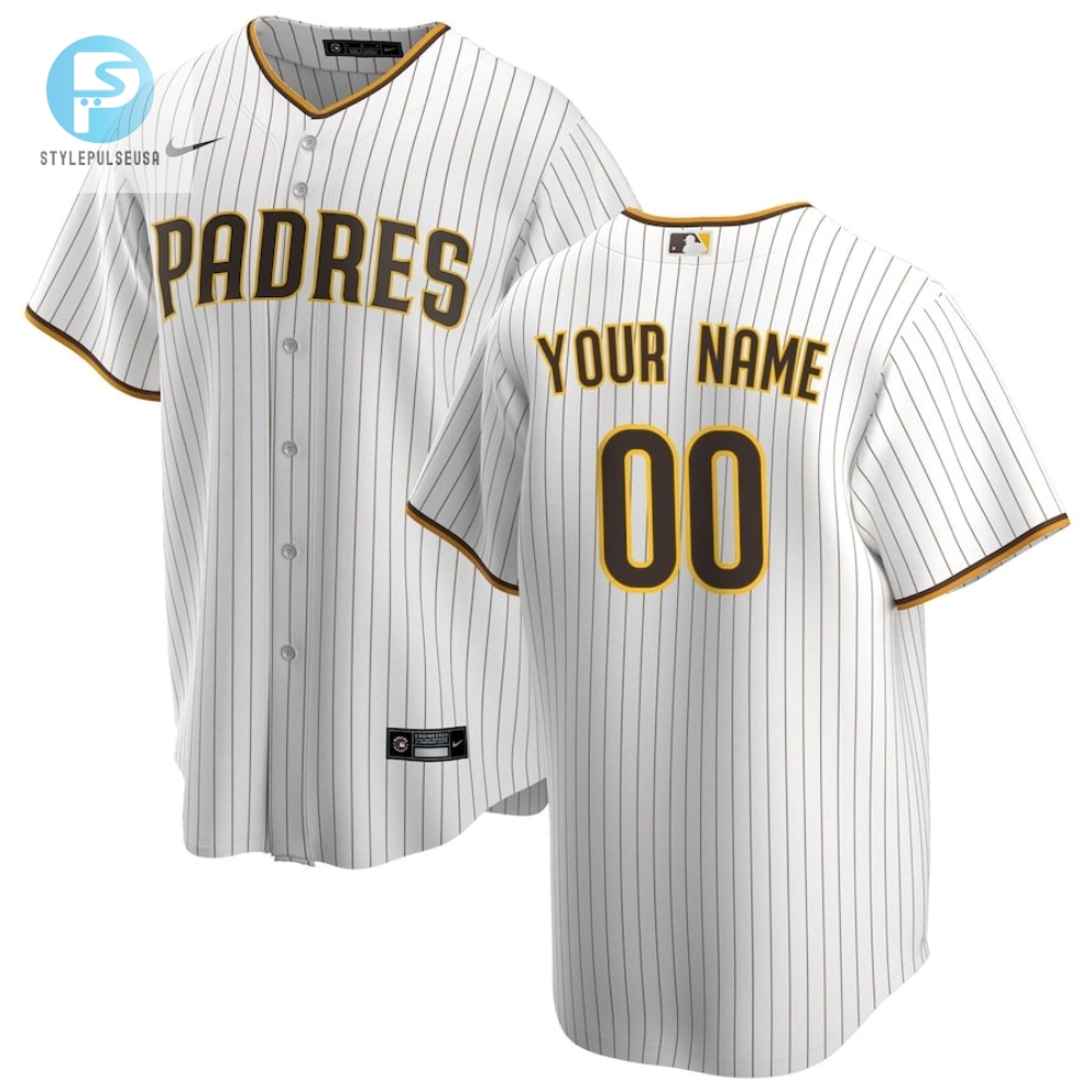 San Diego Padres Home Custom Men Jersey  White 