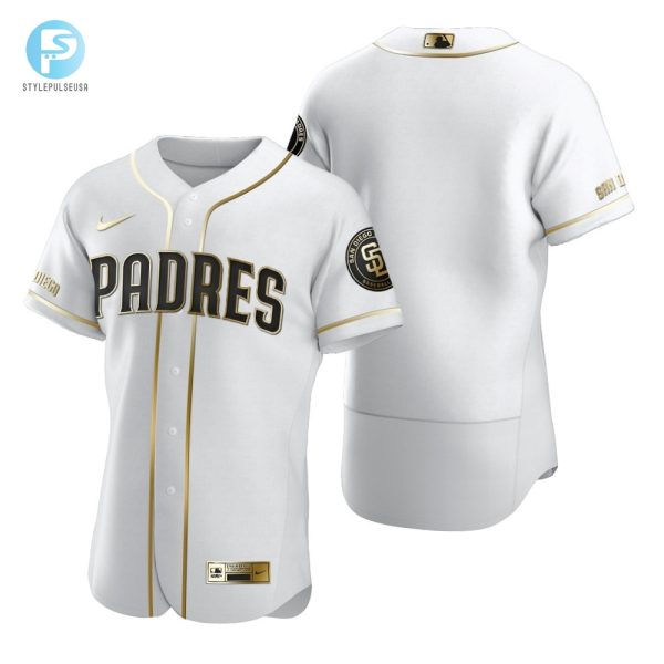 San Diego Padres Mlb Golden Brandedition White Jersey Gift For Padres Fans stylepulseusa 1