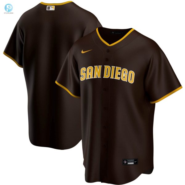 San Diego Padres Road Replica Team Jersey Brown Mlb stylepulseusa 1