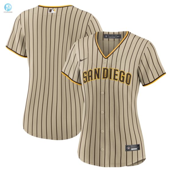 San Diego Padres Womens Alternate Replica Team Jersey Tan Mlb stylepulseusa 1 1