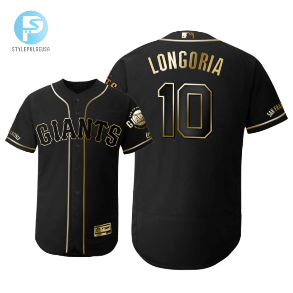 San Francisco Giants 10 Evan Longoria Mlb 2019 Golden Brandedition Black Jersey Gift For Giants Fans 