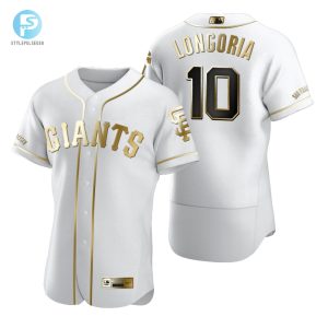 San Francisco Giants 10 Evan Longoria Mlb Golden Brandedition White Jersey Gift For Giants Fans stylepulseusa 1 1