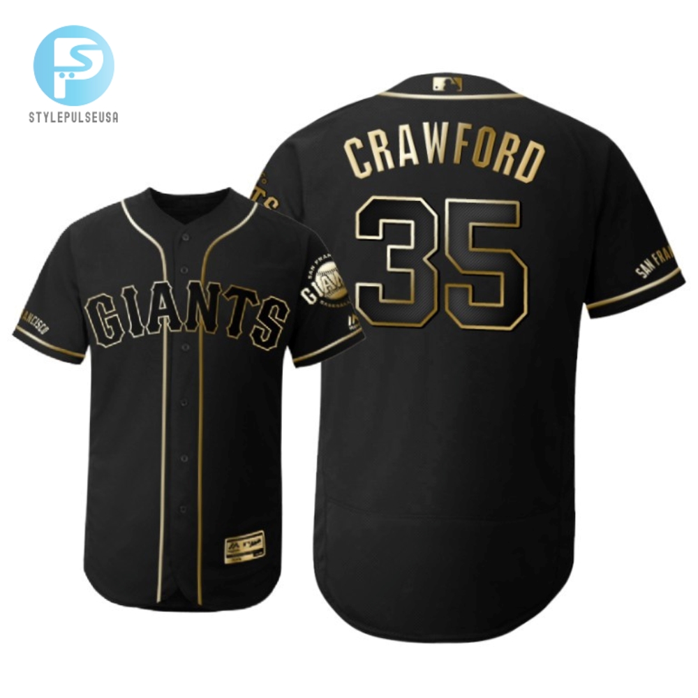 San Francisco Giants 35 On Crawford Mlb 2019 Golden Brandedition Black Jersey Gift For Giants Fans 