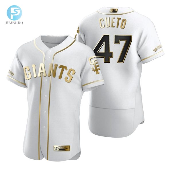 San Francisco Giants 47 Johnny Cueto Mlb Golden Brandedition White Jersey Gift For Giants Fans stylepulseusa 1 1