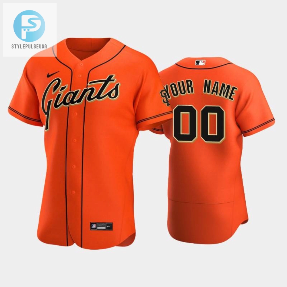 San Francisco Giants 00 Custom Alternate Jersey Orange Jersey 