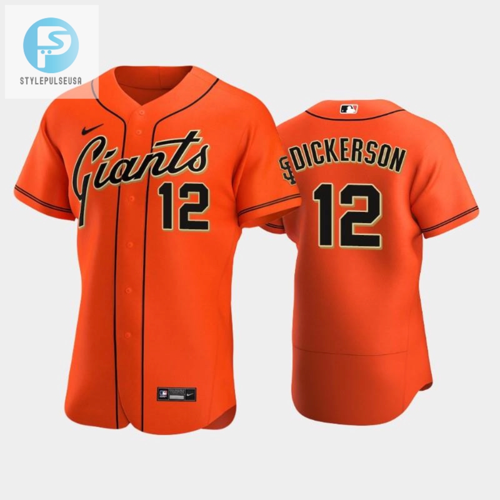 San Francisco Giants 12 Alex Dickerson Alternate Jersey Orange Jersey 