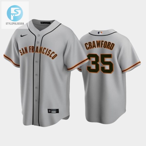 San Francisco Giants 35 Brandon Crawford Gray Road Jersey stylepulseusa 1